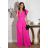 Damen Plus Size (42-46) langes elegantes ärmelloses Partykleid POLISH FASHION PMLBC23265-10 34 pink