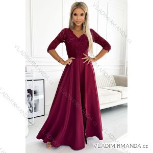 Langes, elegantes Satinkleid für Damen (XL) ITALIAN FASHION NUMECO24411/DU
