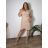 Damenkleid in Übergröße, elegant, kurzärmelig (4050 Einheitsgröße) POLISH FASHION PMLBT24ELENA 40 Rose alte Rose