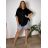 Damen Langarm Hoodie Kleid (S / M ONE SIZE) ITALIAN FASHION IMWA216095