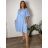 Übergroßes Sommerkleid für Damen 3/4 Langarm (S/M Einheitsgröße) ITALIAN FASHION IMPEM25C7058 46/48/50 hellblau