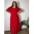 Elegantes Chiffonkleid Kurzarm Damen Übergröße (46/48/50 Einheitsgröße) ITALIAN FASHION IM425035
