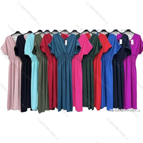 Langes lässiges Kurzarm-Damenkleid, übergroß (42/44/46 Einheitsgröße) ITALIENISCHE MODE IMD2525370