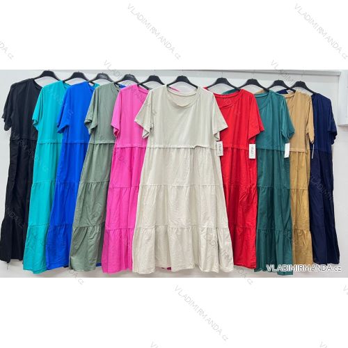 Sommerkleid oval Kurzarm Damen Übergröße (50/52/54 Einheitsgröße) ITALIAN FASHION IM425011