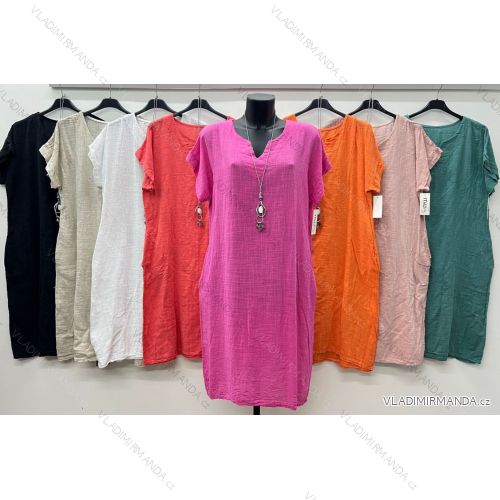 Sommerkleid oval Kurzarm Damen Übergröße (50/52/54 Einheitsgröße) ITALIAN FASHION IM425011