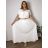Langes warmes Langarmkleid für Damen in Übergröße (50/52/54 Einheitsgröße) ITALIAN FASHION IM424636  weiß