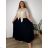 Langes warmes Langarmkleid für Damen in Übergröße (50/52/54 Einheitsgröße) ITALIAN FASHION IM424636  weiß