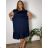 Übergroßes Sommerkleid mit kurzen Ärmeln für Damen (44/46/48 EINE GRÖSSE) ITALIAN FASHION IM425023  dunkelblau