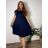Übergroßes Sommerkleid mit kurzen Ärmeln für Damen (44/46/48 EINE GRÖSSE) ITALIAN FASHION IM425023  dunkelblau