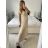 Langes Chiffon-Kurzarmkleid für Damen (S/M ONE SIZE) ITALIAN FASHION IMWGS231048