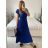 Langes Chiffon-Kurzarmkleid für Damen (S/M ONE SIZE) ITALIAN FASHION IMWGS231048