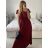 Langes Chiffon-Kurzarmkleid für Damen (S/M ONE SIZE) ITALIAN FASHION IMWGS231048