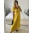 Langes Chiffon-Kurzarmkleid für Damen (S/M ONE SIZE) ITALIAN FASHION IMWGS231048