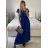 Langes Chiffon-Kurzarmkleid für Damen (S/M ONE SIZE) ITALIAN FASHION IMWGS231048