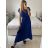 Langes Chiffon-Kurzarmkleid für Damen (S/M ONE SIZE) ITALIAN FASHION IMWGS231048