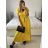 Langes Chiffon-Kurzarmkleid für Damen (S/M ONE SIZE) ITALIAN FASHION IMWGS231048