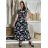 Langes Sommerkleid mit kurzen Ärmeln für Damen (Einheitsgröße S/M) ITALIAN FASHION IM323101