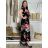 Langes Sommerkleid mit kurzen Ärmeln für Damen (Einheitsgröße S/M) ITALIAN FASHION IM323101