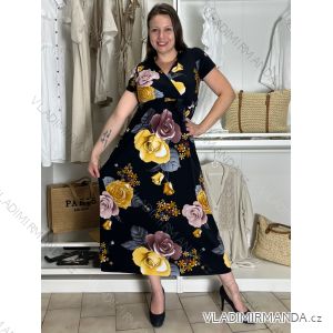 Langes Sommerkleid mit kurzen Ärmeln für Damen (Einheitsgröße S/M) ITALIAN FASHION IM323101