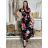 Langes Sommerkleid mit kurzen Ärmeln für Damen (Einheitsgröße S/M) ITALIAN FASHION IM323101 S / M / L schwarz