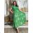 Indian Summer Kurzarm-Damenkleid in Übergröße (54/58 EINHEITSGRÖSSE) ITALIAN FASHION IMBM24072 hellgrün M / L