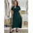 Langes Chiffon-Kurzarmkleid für Damen (S/M ONE SIZE) ITALIAN FASHION IMWGS231048