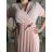 Langes Chiffon-Kurzarmkleid für Damen (S/M ONE SIZE) ITALIAN FASHION IMWGS231048