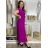 Langes Chiffon-Kurzarmkleid für Damen (S/M ONE SIZE) ITALIAN FASHION IMWGS231048
