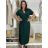 Langes Chiffon-Kurzarmkleid für Damen (S/M ONE SIZE) ITALIAN FASHION IMWGS231048