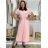 Langes Chiffon-Kurzarmkleid für Damen (S/M ONE SIZE) ITALIAN FASHION IMWGS231048