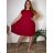 Sommerplissiertes Kleid, kurze Ärmel, Damen übergroß (50/52/54 Einheitsgröße) ITALIENISCHE MODE IM425410  Wein