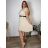 Sommerplissiertes Kleid, kurze Ärmel, Damen übergroß (50/52/54 Einheitsgröße) ITALIENISCHE MODE IM425410  Wein