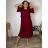 Langes Chiffon-Kurzarmkleid für Damen (S/M ONE SIZE) ITALIAN FASHION IMWGM23456