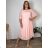 Langes Chiffon-Kurzarmkleid für Damen (S/M ONE SIZE) ITALIAN FASHION IMWGM23456