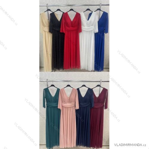 Langes formelles Tüllkleid 3/4 lange Ärmel Damen (S/M/L Einheitsgröße) ITALIAN FASHION IMWKY252566