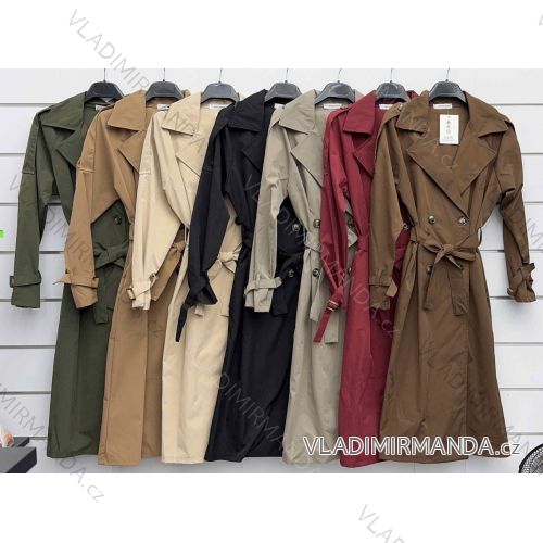 Langer, dünner Mantel mit Gürtel, lange Ärmel, Damen (S/M/L ONE SIZE) ITALIAN FASHION IMWKK252579