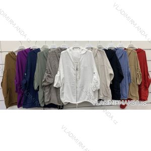 Leichte Musselinjacke für Damen mit Kapuze, Reißverschluss, langen Ärmeln (S/M/L ONE SIZE) ITALIAN FASHION IMWCP252590