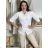 Kurzärmliges Oversize-T-Shirt für Damen (S/M/L EINHEITSGRÖSSE) ITALIAN FASHION IMWF25002 S / M / L weiß