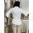 Kurzärmliges Oversize-T-Shirt für Damen (S/M/L EINHEITSGRÖSSE) ITALIAN FASHION IMWF25002 S / M / L weiß