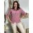 Kurzärmliges Oversize-T-Shirt für Damen (S/M/L EINHEITSGRÖSSE) ITALIAN FASHION IMWF25002 S / M / L weiß
