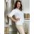 Kurzärmliges Oversize-T-Shirt für Damen (S/M/L EINHEITSGRÖSSE) ITALIAN FASHION IMWF25002 S / M / L weiß