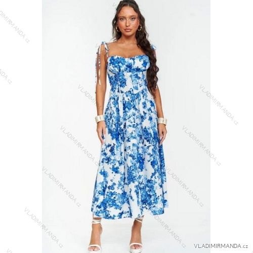 Langes Sommer-Trägerkleid für Damen (S/M/L ONE SIZE) ITALIAN FASHION IMPBB25B23868 blau XS/S/M