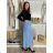 Elegante Hose mit Gürtel für Damen (S/M/L ONE SIZE) ITALIAN FASHION IM425057 S / M / L hellblau