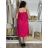 Langes warmes Langarmkleid für Damen in Übergröße (50/52/54 Einheitsgröße) ITALIAN FASHION IM424636 dunkelrosa