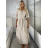 Elegantes Kurzarmkleid für Damen (S/M EINHEITSGRÖSSE) ITALIAN FASHION IMD23408 M/L/XL beige