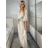 Elegantes Kurzarmkleid für Damen (S/M EINHEITSGRÖSSE) ITALIAN FASHION IMD23408 M/L/XL beige