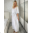 Elegantes Kurzarmkleid für Damen (S/M EINHEITSGRÖSSE) ITALIAN FASHION IMD23408 M/L/XL weiß