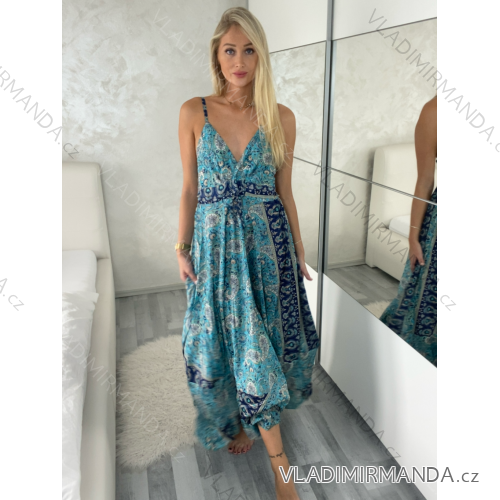 Langärmliges Sommer-Hemdkleid für Damen (S/M/L Einheitsgröße) INDIAN FASHION IMWY23123 S / M / L blau