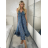Langärmliges Sommer-Hemdkleid für Damen (S/M/L Einheitsgröße) INDIAN FASHION IMWY23123 S / M / L dunkelblau