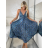 Langärmliges Sommer-Hemdkleid für Damen (S/M/L Einheitsgröße) INDIAN FASHION IMWY23123 S / M / L dunkelblau